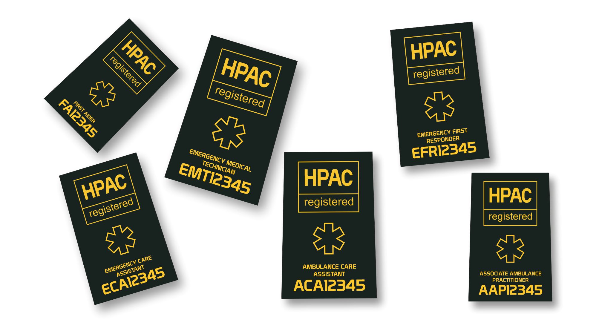 HPAC qualifications and grades epaulettes